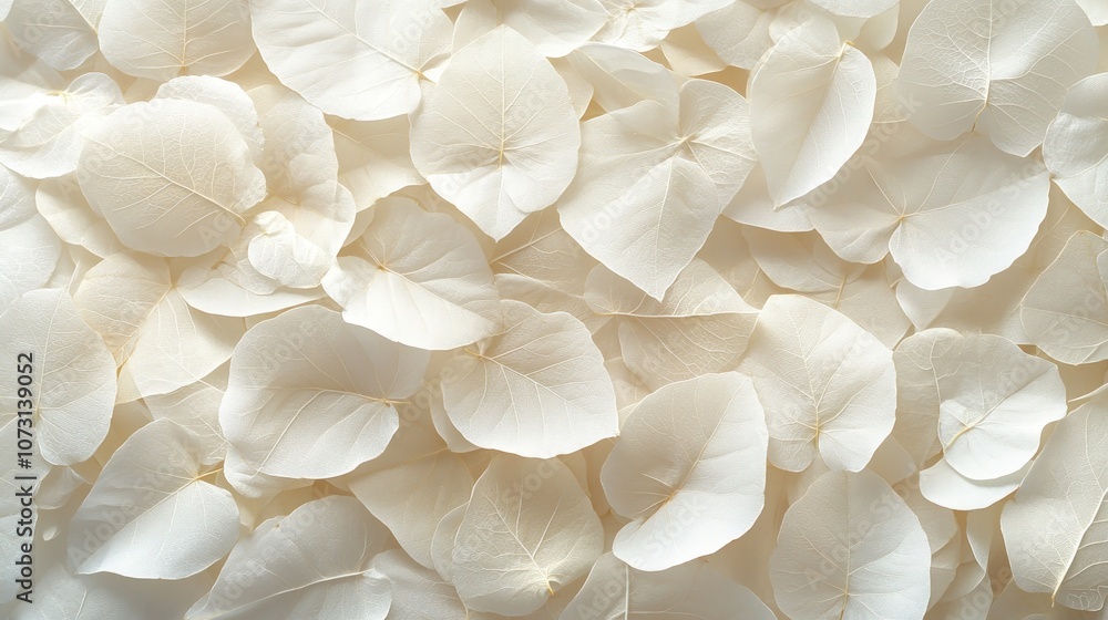 Poster close-up of delicate white petals, creating a soft and textured background.