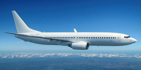 Condensation trails of a flying jet. AI generative.