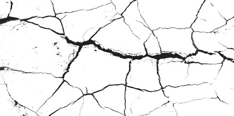 black and white vintage of cracked concrete scribble effect.
