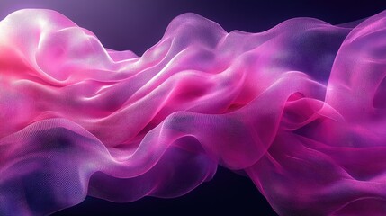 Obraz premium Abstract pink and purple flowing fabric with a smooth and elegant texture.