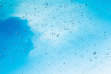 Water drops on glass after rain