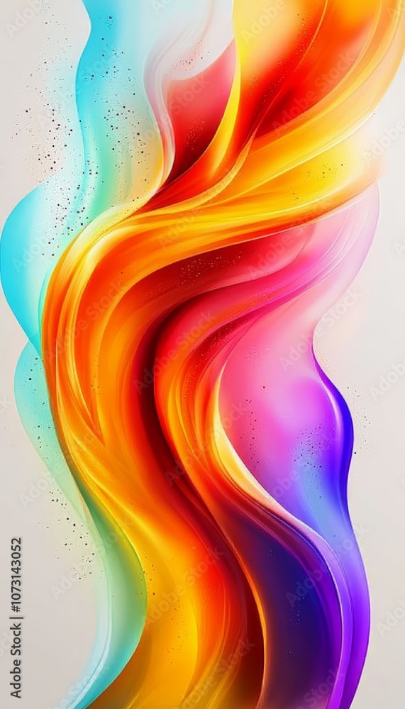 Poster abstract flowing colors. vibrant and colorful background design with swirls and wavy patterns