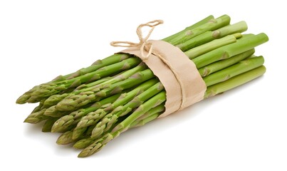 Bunches of green raw garden asparagus, Generative AI 