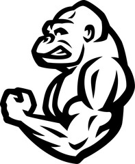 Bodybuilder with a gorilla head.