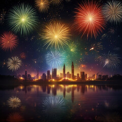 Fototapeta premium Happy New Year 2025 celebration to Colorful Background