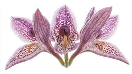 Naklejka premium Exquisite pink orchids with speckled petals: nature's delicate artistry