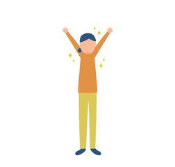 喜ぶ女性のイラスト