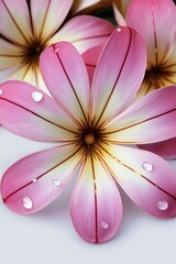 Close-Up of Delicate Pink and White Flowers with Water Droplets Beautiful Nature Background