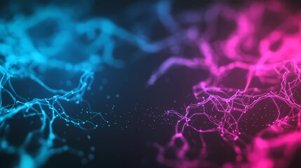 Abstract neural pattern with intersecting lines and glowing points, depicting interconnected pathways of digital intelligence and AI development