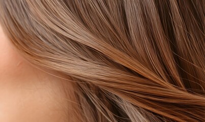 Fototapeta premium beautiful brunette woman with long brown hair, Generative AI 