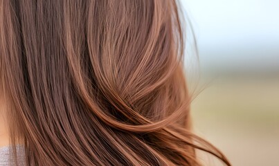 Fototapeta premium beautiful brunette woman with long brown hair, Generative AI 