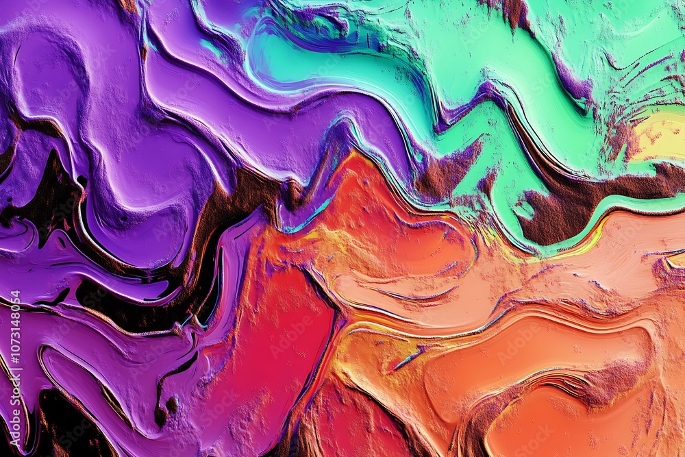 Poster fluid swirls of diverse colors blending together to form a captivating abstract backdrop