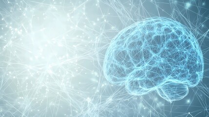 Complex neural web with illuminated nodes and intersecting lines, symbolizing data processing, artificial intelligence, and connectivity in an abstract form