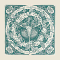 Astrology zodiac sign Aquarius_blue