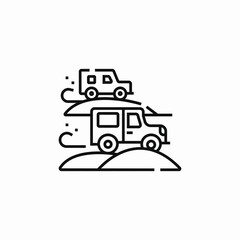 desert offroads icon sign vector