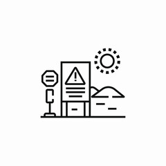 desert warning board icon sign vector