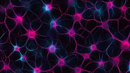 Obraz premium Abstract composition with intersecting lines and nodes, portraying neural network connectivity, data pathways, and advanced technological themes