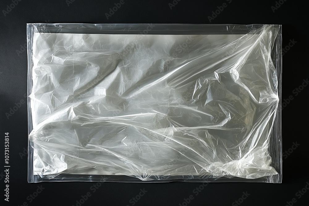 Poster displayed on an insulate background an empty plastic