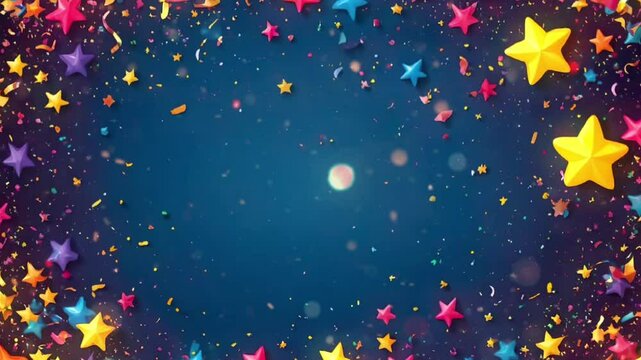Celebrate a special day with this vibrant background bursting with colorful stars, confetti, and a rainbow of hues, perfect for adding joy to any event.