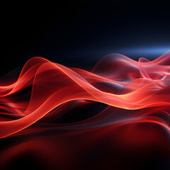 Captivating abstract red wave on a dark background, creating a dynamic and mesmerizing visual experience.