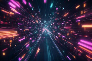 Fototapeta premium Colorful Light Speed Burst Effect