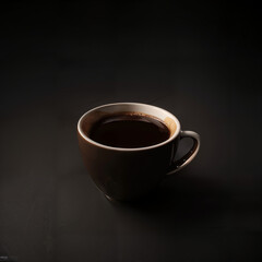 Obraz premium Cup of Coffee on Dark Background.