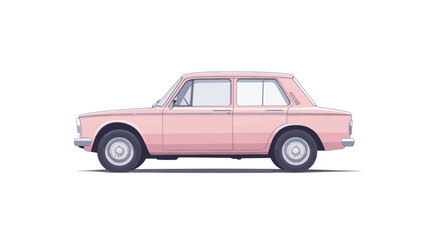 Pink Classic Car Illustration