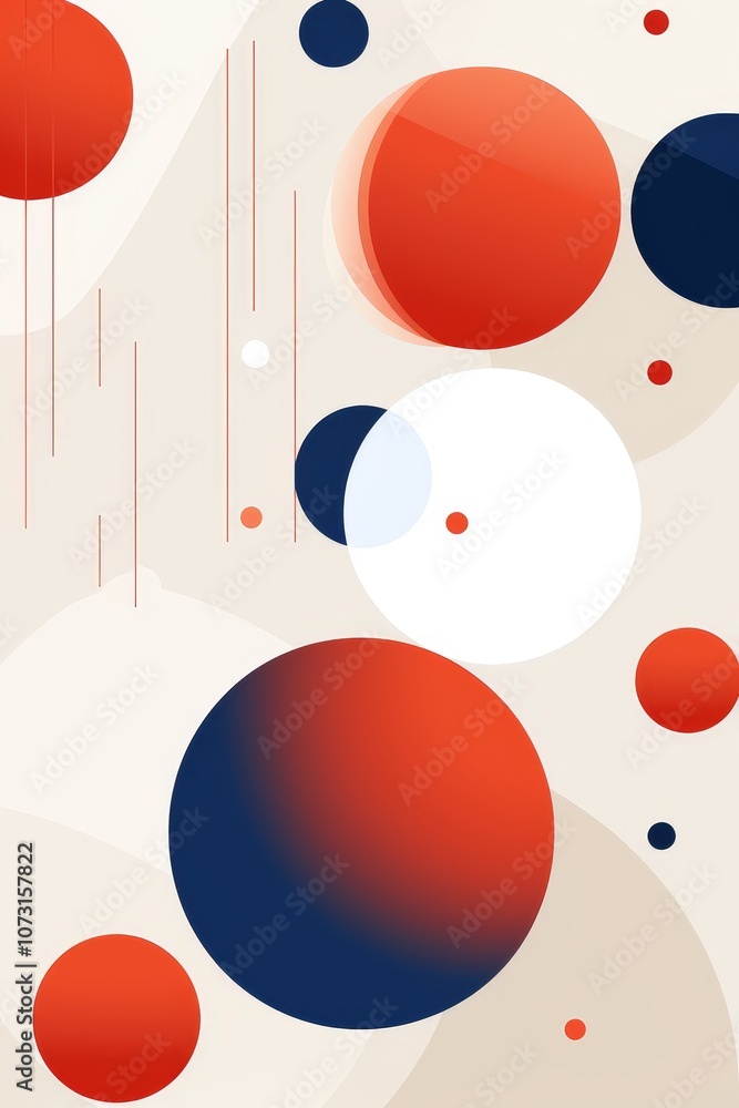 Poster abstract background featuring large geometric shapes in contrasting colors with text space