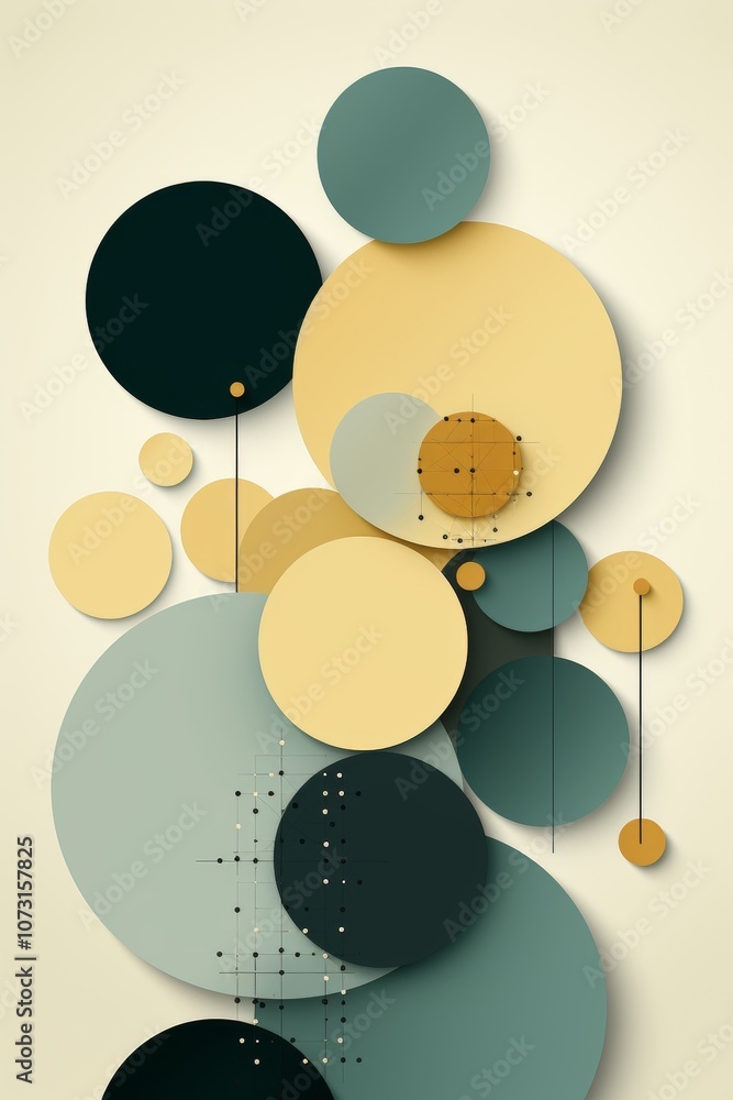 Poster abstract background design featuring bold geometric shapes in contrasting colors with text space