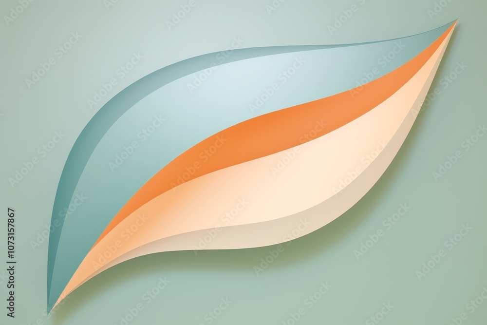 Poster minimalist abstract nature a leaf or flower in two harmonious colors with space for text