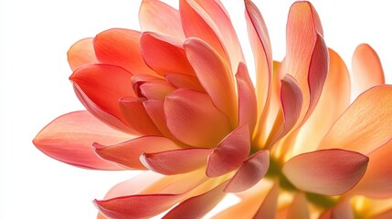 Obraz premium Elegant close-up of an orange succulent flower with soft lighting on white background