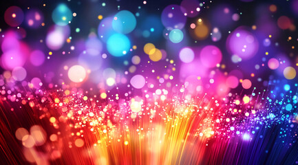 Colorful lights and sparkles blur together in a vibrant, mesmerizing display