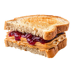 Peanut Butter and Jelly Sandwich Isolated on Transparent Background