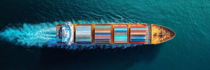 Container Ship Transportation, Logistic Import Export , Freight Transport Business Idea Concept