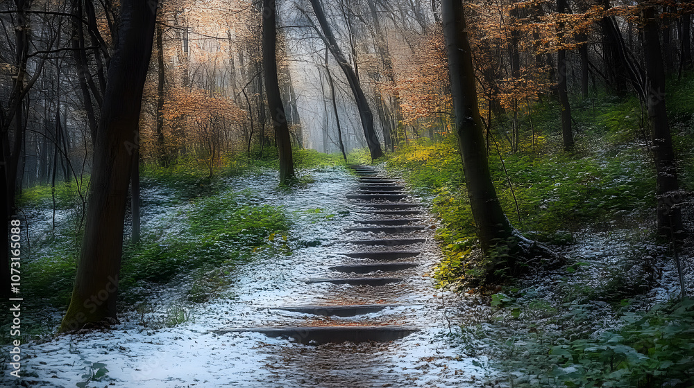 Aufkleber a forest where self-improvement is a path that becomes clearer and more beautiful with each step tak