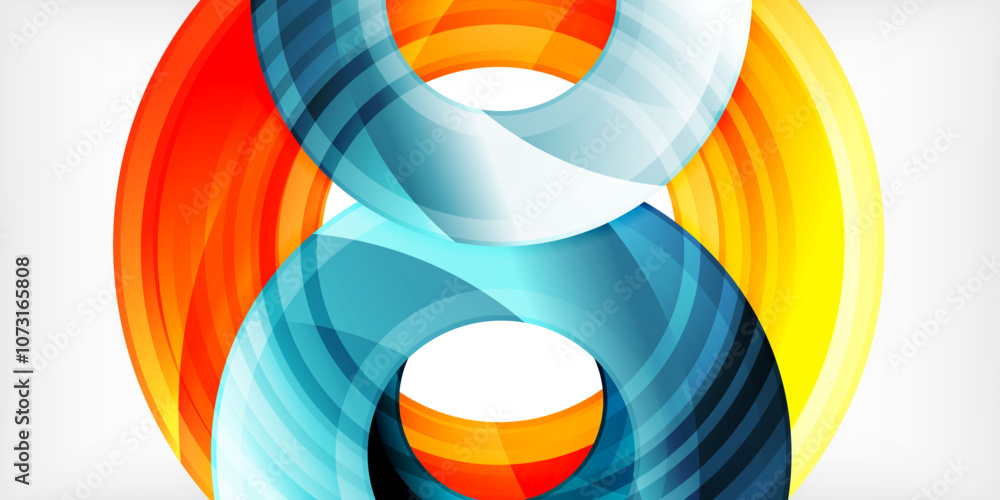 Aufkleber Bright colorful circles with light effects. Abstract background