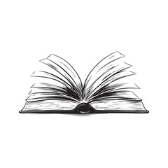 open book isolated on black