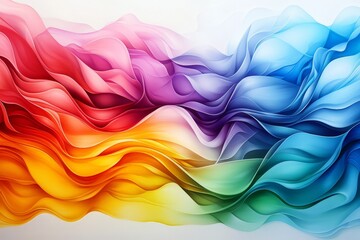 Bright and Vibrant Abstract Waves with Organic Curves in a Colorful Gradient Displaying Fluid Motion and Dynamic Energy, Perfect for Modern Design Applications
