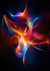 Abstract Waves of Colourful Light in Motion