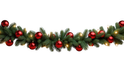 Christmas garland isolated on white background PNG transparent
