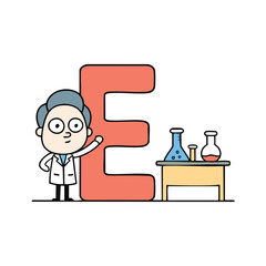 Doodle Illustration of Letter E for experiment