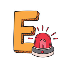 Doodle Illustration of Letter E for emergency