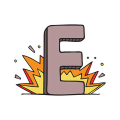 Doodle Illustration of Letter E for explosion