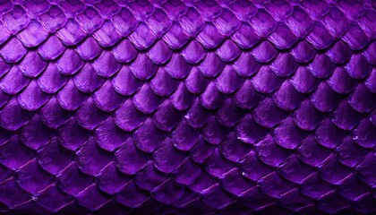 Vibrant Purple Snake Skin Texture Background. Close-Up of Glossy, Iridescent Scales for Exotic, Futuristic Design Concepts, Fashion Patterns, and Reptilian Inspired Surfaces