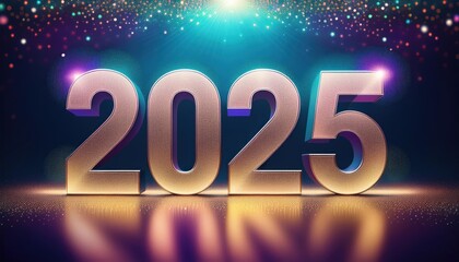 Golden 2025 Numbers - Festive New Year Design