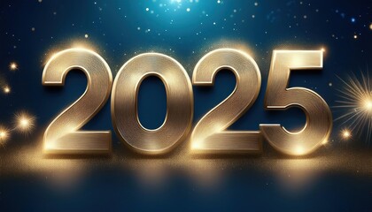 Golden 2025 Numbers - Festive New Year Design