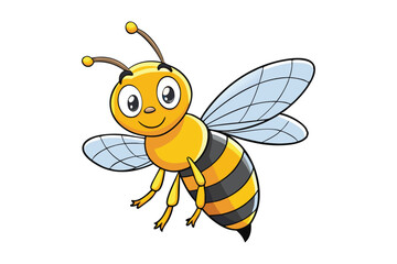 carton honey bee vector illustration on a white background