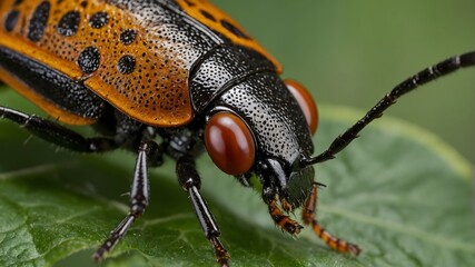 Fototapeta premium Radiant Beauty: A Close-Up of Cosnard's Net-Winged Beetle
