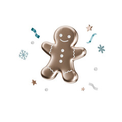 3D Gingerbread Man – Elegant Holiday Decoration with Festive Winter Accents and Christmas Cheer