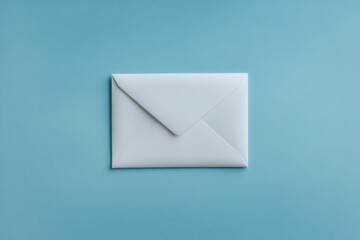 White Envelope on Blue Background